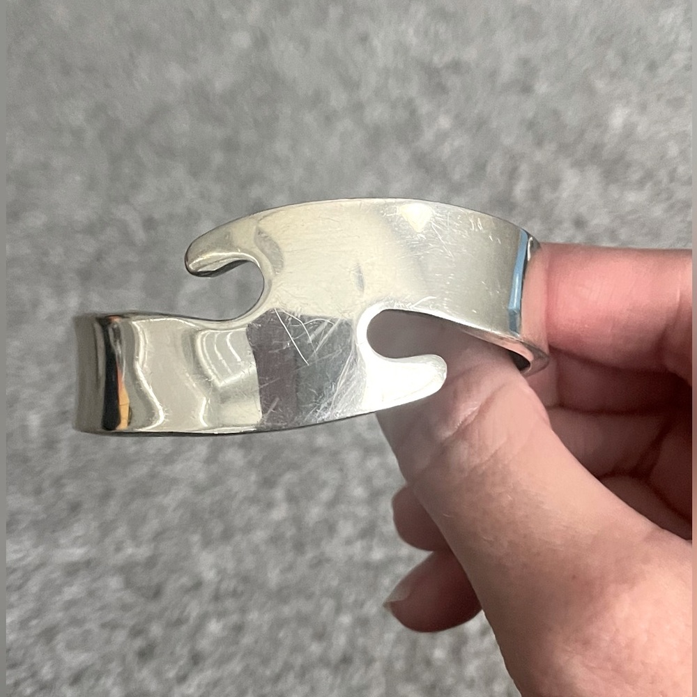 950 Silver Cuff Bangle - image 1